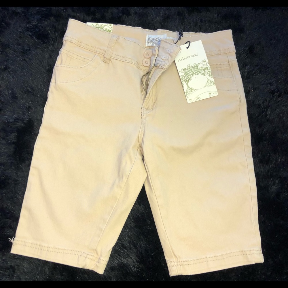 Khaki denim shorts